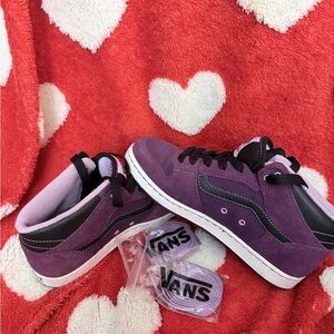 Vans Purple and Black Suede Sneakers